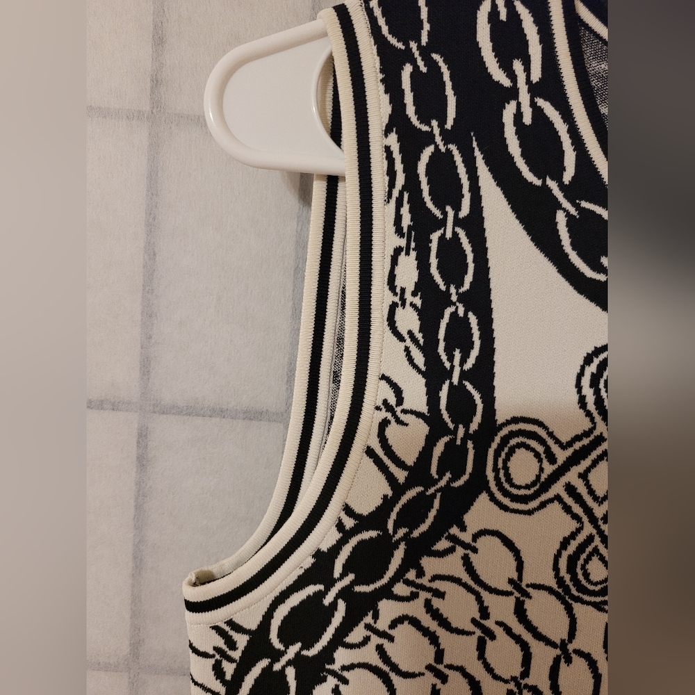 DVF Diane Von Furstenberg Fit and Flare Dress Black and IvorySize M - Picture 6 of 13